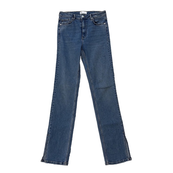 Zara High Waisted Slit Ankle Jeans Size 6 - Picture 1 of 6